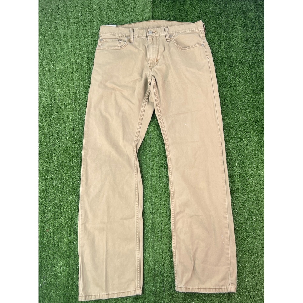 Levis 514 Straight Fit Khaki Tan Pants Mens 33x32 005140520 Cotton Blend